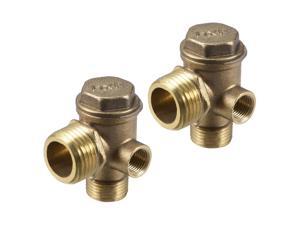 Air Compressor Check Valve 90 Degree Right Female Threaded Brass Connector 1/8" x 3/8" x 1/2" 2Pcs Air Compressor Check Valve 90 Degree Right Female Threaded Brass Connector 1/8" x 3/8" x 1/2" 2Pcs