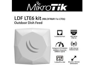Mikrotik LDF LTE6 kit RBLDFR&R11e-LTE6 Outdoor Dish Feed with 8 dBi Built-in Antenna and CAT6 LTE Modem