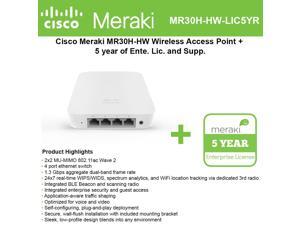 Cisco Meraki MR30H Quad-Radio, Cloud-Managed 2x2:2 802.11ac Wave 2 Wall Switch AP, 1.3 Gbps, 802.3af PoE w/5Y Enterprise License Cisco Meraki MR30H Quad-Radio, Cloud-Managed 2x2:2 802.11ac Wave 2 Wall Switch AP, 1.3 Gbps, 802.3af PoE w/5Y Enterprise License