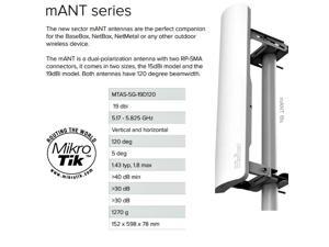 MikroTik - MTAS-5G-19D120 - (MANT 19s) 19 dBi Sectorial Antenna with Angle of Opening of 120 with Frequency Range of