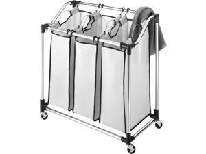 Chrome Laundry Sorter with Foam Mesh Bags