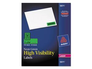 High-Visibility Laser Labels, 1 X 2-5/8, Neon Green, 750/Pack High-Visibility Laser Labels, 1 X 2-5/8, Neon Green, 750/Pack