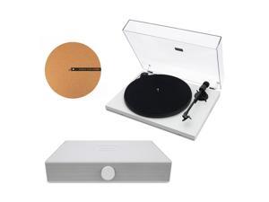 Andover Audio Spindeck Plug-and-Play Turntable with Speaker System and 12" Cork Turntable Slipmat - White Andover Audio Spindeck Plug-and-Play Turntable with Speaker System and 12" Cork Turntable Slipmat - White