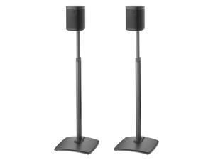 Sanus Adjustable Height Wireless Speaker Stands for Sonos ONE, PLAY:1, and PLAY:3 - Pair (Black)