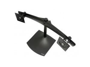 ERGOTRON 33-322-200 DS100 Dual-Monitor Desk Stand, Horizontal - Stand for dual flat panel - aluminum, steel - black - screen size: up to 24" - mounting interface: 100 x 100 mm, 75 x 75 mm