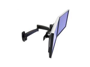 ERGOTRON 45-231-200 200 Series Dual Monitor Arm - Mounting kit ( wall bracket, dual articulating arm, crossbar extender ) for 2 LCD displays - steel - black - screen size: up to 24" - mounting interfa