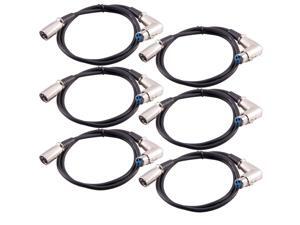Seismic Audio - 6 Pack 3 Foot XLR Male to Right Angle Female Patch Cables Seismic Audio - 6 Pack 3 Foot XLR Male to Right Angle Female Patch Cables