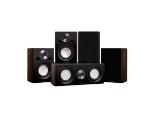 Fluance Reference Compact Surround Sound Home Theater 50 Channel Speaker System including 2Way Bookshelf Center Channel and Rear Surround Speakers  Natural Walnut X850WC
