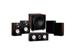 Fluance Reference Compact Surround Sound Home Theater 5.1 Channel Speaker System including 2-Way Bookshelf, Center Channel, Rear Surround Speakers and DB12 Subwoofer - Natural Walnut (X851WC)