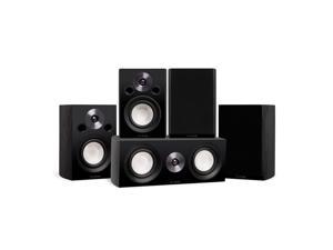 Fluance Reference Compact Surround Sound Home Theater 50 Channel Speaker System including 2Way Bookshelf Center Channel and Rear Surround Speakers  Black Ash X850BC