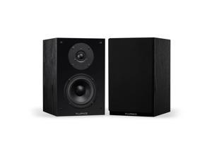 Fluance Elite High Definition 2Way Bookshelf Surround Sound Speakers for 2Channel Stereo Listening or Home Theater System  Black AshPair SX6BK
