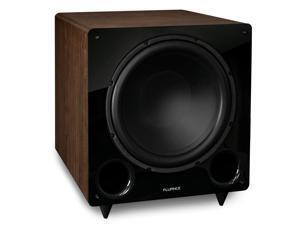 Fluance DB12W 12-inch Low Frequency Ported Front Firing Powered Subwoofer for Home Theater & Music (Natural Walnut)