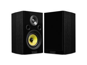Fluance Signature HiFi 2Way Bookshelf Surround Sound Speakers for 2Channel Stereo Listening or Home Theater System  Black AshPair HFS