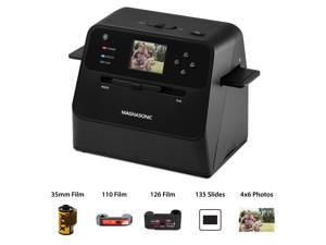 Magnasonic All-In-One Film & Photo Scanner, 14MP Resolution, Converts 4x6 Photos, 35mm/110/126 film & 135 slides into Digital JPEGs, Vibrant 2.4" LCD Screen, Fast Scanning (FS60)