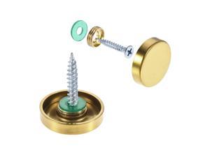 Decorative Cap Fasteners Cover Nails Bright Golden 12mm/0.47 Brass 8pcs uxcell Mirror Screws Electroplated 