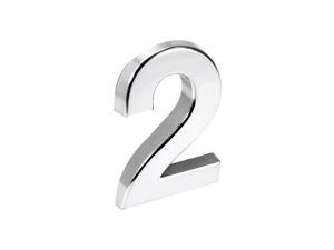 Self Adhesive House Number 2.76 Inch ABS Plastic Number 2 for House Hotel Mailbox Address Sign Silver Tone Self Adhesive House Number 2.76 Inch ABS Plastic Number 2 for House Hotel Mailbox Address Sign Silver Tone