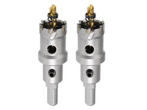 25mm Carbide Hole Cutter, Hole Saws for Stainless Steel Sheet Metal, Non-slip Triangular Shank Limit Step, with Titanium Coated Center Drill, 2pcs 25mm Carbide Hole Cutter, Hole Saws for Stainless Steel Sheet Metal, Non-slip Triangular Shank Limit Step, with Titanium Coated Center Drill, 2pcs