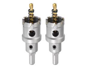 30mm Carbide Hole Cutter, Hole Saws for Stainless Steel Sheet Metal, Non-slip Triangular Shank Limit Step, with Titanium Coated Center Drill, 2pcs 30mm Carbide Hole Cutter, Hole Saws for Stainless Steel Sheet Metal, Non-slip Triangular Shank Limit Step, with Titanium Coated Center Drill, 2pcs