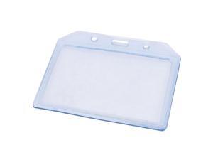 5 Pcs Blue Clear Vertical Design Strap Hole Business ID Card Badge Holder Pouch