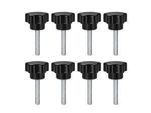 Aicosineg M6 x 30mm Male Thread 25mm Dia Star Knobs Grips Handle Hardware Zinc Stud Replacement for Industry Mechanical Equipment Furniture Black Tone 10pcs 