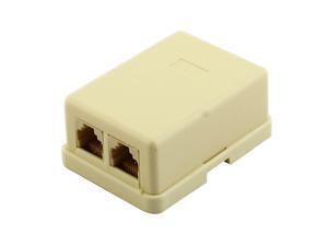 Global Bargains 2 RJ11 Female Plug Surface Mount Phone Jack Block Beige Global Bargains 2 RJ11 Female Plug Surface Mount Phone Jack Block Beige
