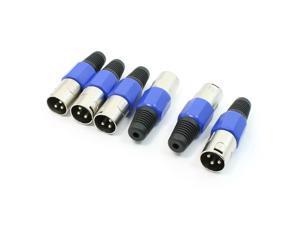 Unique Bargains 6 Pcs 66mm 2.6" 3P Male XLR Audio Connector Plug Blue for Microphone MIC Speaker Unique Bargains 6 Pcs 66mm 2.6" 3P Male XLR Audio Connector Plug Blue for Microphone MIC Speaker