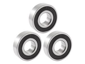 Unique Bargains 6203RS 40mm x 17mm x 12mm Rubber Sealed Deep Groove Ball Bearing 3 Pcs