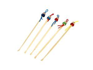 Bamboo Ear Pick Spoon Curette Ear Wax Remover Cartoon Doll Decor 5 Pcs