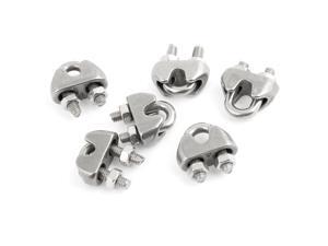 Silver Tone 5/32" Stainless Steel Wire Rope Clip Cable Clamp 6 Pcs Silver Tone 5/32" Stainless Steel Wire Rope Clip Cable Clamp 6 Pcs
