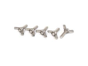 304 Stainless Steel Wing Bolt Butterfly Screw Silver Tone M4 x 20mm Thread 5pcs 
