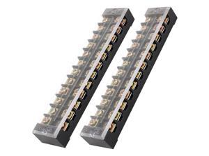 Unique Bargains 2 Pcs 600V 25A 12 Positions 2 Rows Covered Barrier Screw Terminal Block Strip Unique Bargains 2 Pcs 600V 25A 12 Positions 2 Rows Covered Barrier Screw Terminal Block Strip
