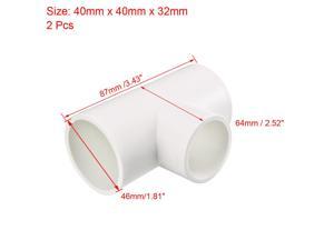 40mm x 40mmx 25mm Slip Reducing Tee PVC Pipe Fitting T-Shaped Connector 2 Pcs 