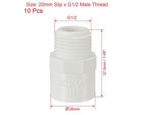 Details about   20mm Slip x G1/2 Male Thread PVC Pipe Fitting Adapter Connector 10Pcs 
