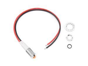 uxcell DC 24V 10mm Thread Dia Convex Head Blue LED Metal Signal Indicator Pilot Dash Light