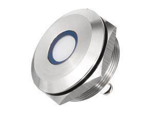 J22-170A DC12V 22mm Thread Dia Flat Head White Signal Indicator Lamp Pilot Light