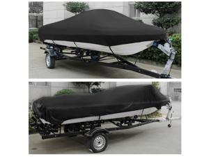 20-22ft 600D Fabric Waterproof Dustproof Boat Cover V-Hull Black 700 x 280cm 