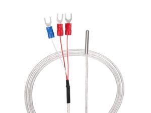 Stainless Steel RTD PT100 Temperature Sensor Thermocouple with 2m 3 Cables Wires 