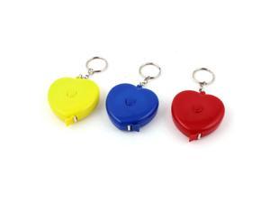 60-Inch Retractable Inch/Metric Soft Plastic Tape Measure Heart Shape Sewing Tailor Cloth Ruler 3 Pcs