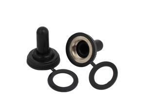 2 Pcs M12 Female Thread Waterproof Toggle Switch Boot Rubber Cover Cap Protector Black 2 Pcs M12 Female Thread Waterproof Toggle Switch Boot Rubber Cover Cap Protector Black