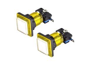 Game Push Button 34x34 Square 12V LED Illuminated Push Button Yellow 2pcs Game Push Button 34x34 Square 12V LED Illuminated Push Button Yellow 2pcs