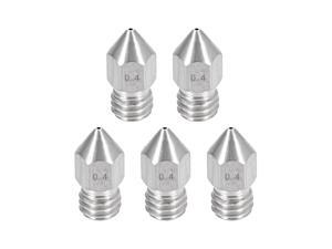 0.4mm 3D Printer Nozzle, Fit for MK8, for 1.75mm Filament Stainless Steel 5pcs