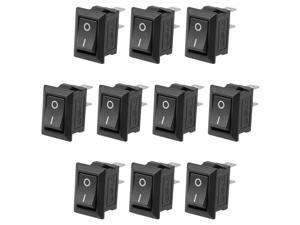 AC 125V/6A 250V/3A SPST 2 Terminal 2 Position On/Off Boat Rocker Switch Black 10PCS AC 125V/6A 250V/3A SPST 2 Terminal 2 Position On/Off Boat Rocker Switch Black 10PCS
