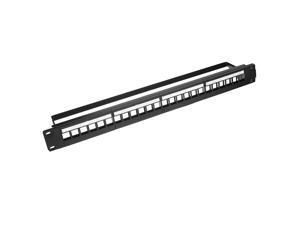1U Sheilded Cable Management 19 Universal Keystone Jacks Panel 24-Port Rackmount for Data Cabinet 1U Sheilded Cable Management 19 Universal Keystone Jacks Panel 24-Port Rackmount for Data Cabinet