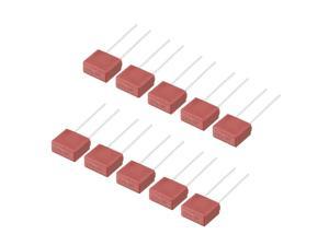 10Pcs DIP Mounted Miniature Square Slow Blow Micro Fuse T5A 5A 250V Red