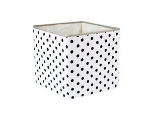 Storage Bin Toy Cube Box Bin Basket for Shelf 13" x 13" x 13" Black Dot Style