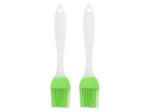2pcs Flexible Silicone Brush Heat Resistant Non-Stick Kitchen Cooking Essential Utensils for Kitchen Basting Barbecue Green