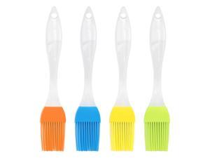 4pcs Flexible Silicone Brush Heat Resistant Non-Stick Kitchen Tools Cooking Essential Flatware for Kitchen Outdoor Basting Barbecue Assorted Color