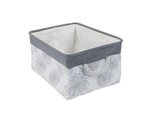 Small Storage Basket or Bin with Rope Handles, Collapsible laundry Basket Bins for Toy Bedroom Closet Laundry Organizer ,Gray Gypsophila ( Small -12.2" x 8.3" x 5.1" )