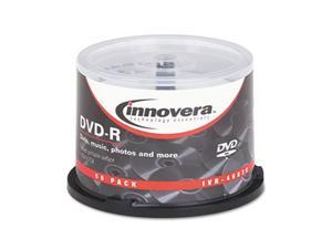 Innovera 46830 DVD-R Discs, Hub Printable, 4.7GB, 16x, Spindle, Matte White, 50-Pack Innovera 46830 DVD-R Discs, Hub Printable, 4.7GB, 16x, Spindle, Matte White, 50-Pack