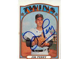 No 497 Autograph Warehouse 246518 Jim Perry Autographed Baseball Card Minnesota Twins 1972 Topps Boyhood Photos